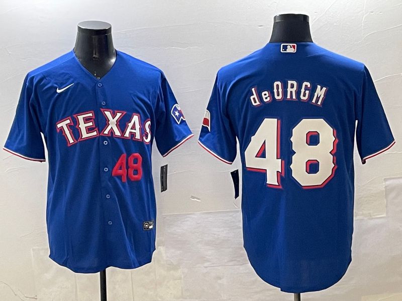 Men Texas Rangers #48 Degrom Blue Game 2025 Nike MLB Jersey style 5